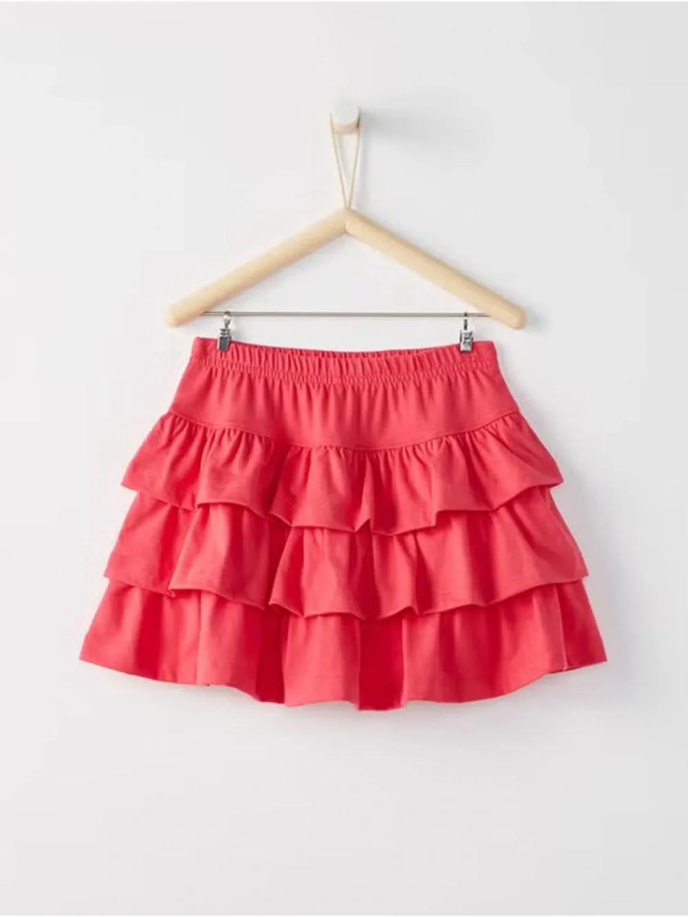 Three Tiers Scooter Skirt in Coral Pink